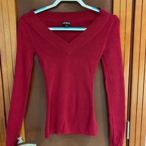 Express Red v-neck sweater